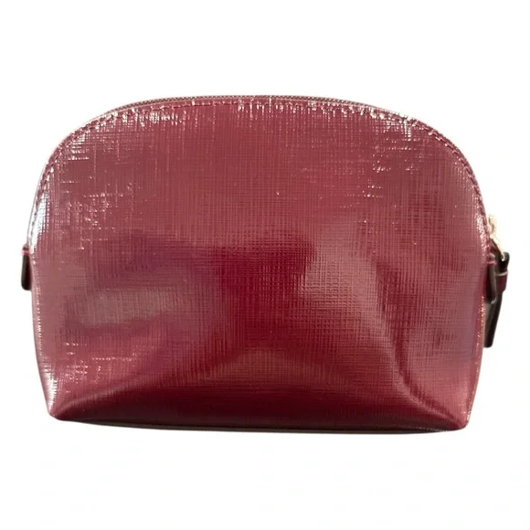 Coach Darcy Small Leather Cosmetic Zippered Bag Burgundy w/ Bow NWOT - Picture 3 of 8